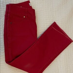 CAbi Women's Vibrant Red Straight Leg Jeans